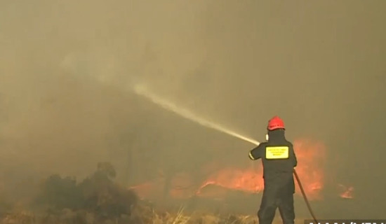 Athens suburbs on fire as Greece calls on EU for help