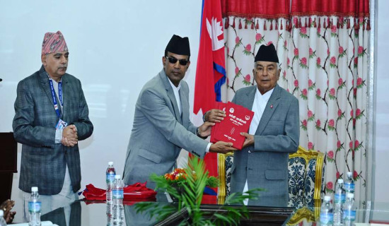 Madhesi Commission submits its annual report to President Paudel