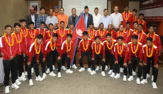 Nepali team departs for AFC U-20 and SAAF U-17