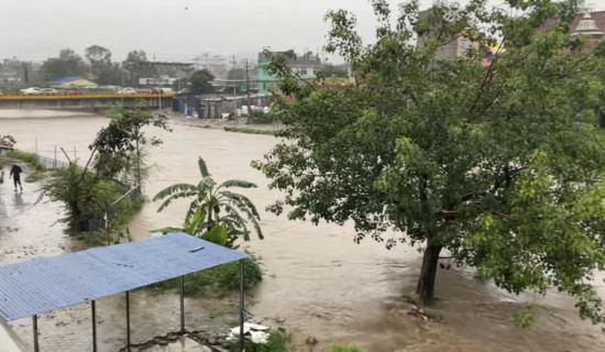 Water level in Bagmati River crosses danger level, high alertness urged