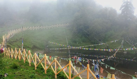 Ponds built and conserved in Jiri draw visitors