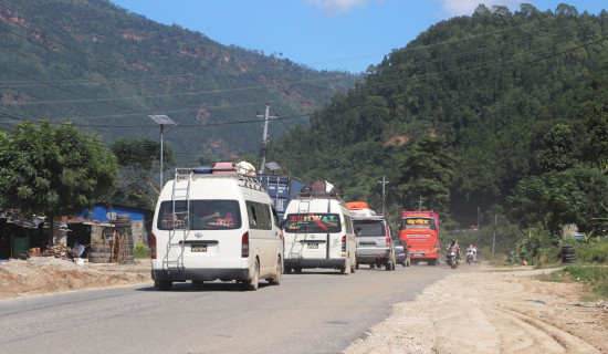 Vehicles heading towards destination