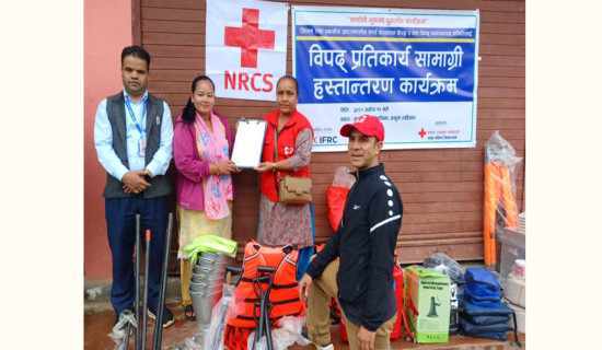 Disaster relief materials handed over