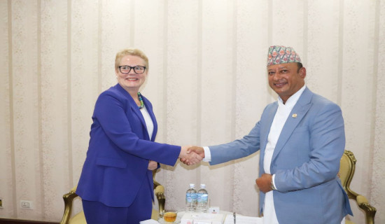 Minister Khadka and Norwegian Ambassador Dramdal meet