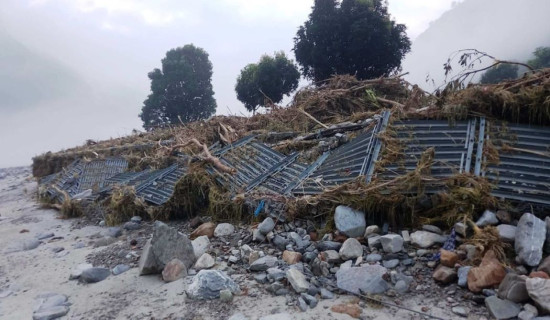 Vehicular movement from Taplejung at standstill after flood washes away Bailey bridge