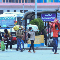 Maoist Centre Chair Prachanda consults with transport entrepreneurs