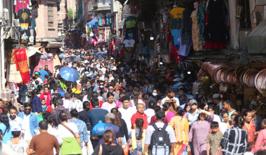 Shoppers swell in New Road area as Dashain nears (photo feature)