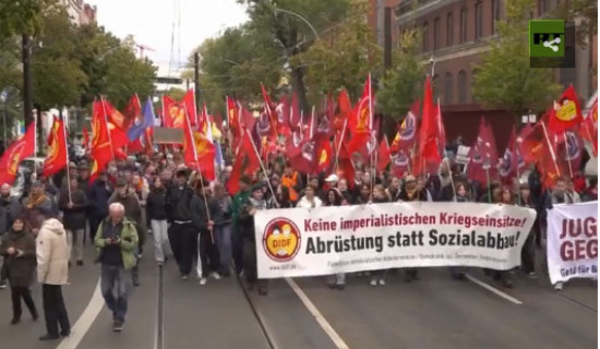 Germans protest against sending arms to Ukraine and Israel