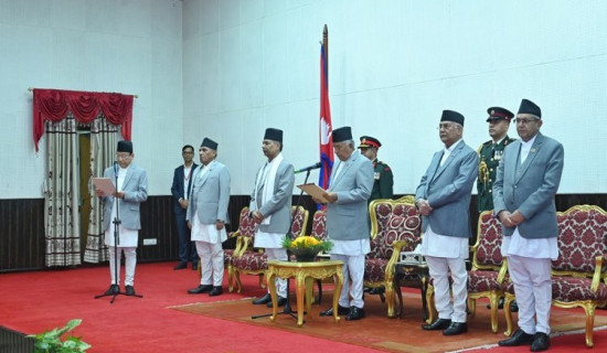 President Paudel administers oath to Chief Justice Raut