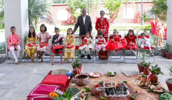 President Paudel performs Nava Kanya Puja