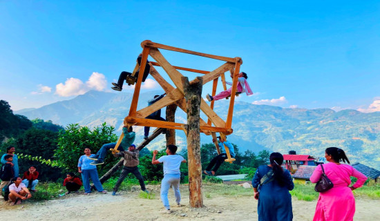 Charkhe Ping set up at Sigana, Baglung