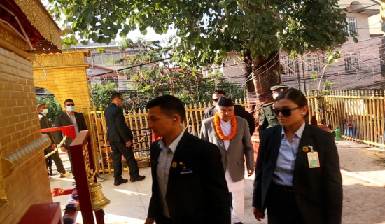 President Paudel conducts puja in shrines