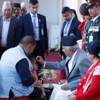 President Paudel receives Bijaya Dashami 'tika'