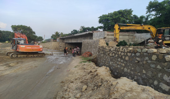 Kaliyakhola rivulet bridge construction along Hulaki Road in limbo