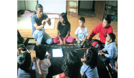 A Dying tradition of playing drums during Dashain