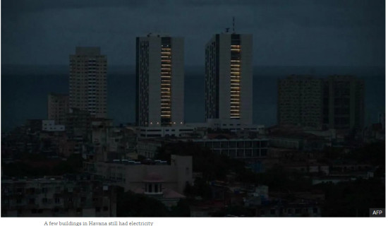 Cuba suffers nationwide blackout after main power plant fails