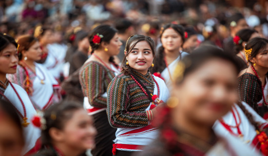 1000 dancers perform dance on rythm of Dhime music in Durbar Square (Photo feature)