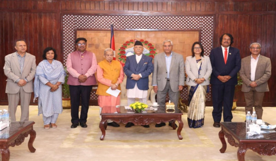 President Bhandari worships at Palanchowk Bhagawati Temple