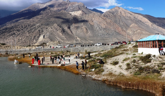 Dhumba Lake in Mustang attracts crowd of tourists