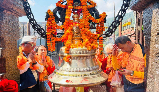 250 kg bell offered to historic Bhimeshwar Temple