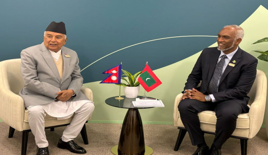 President Paudel, Maldives President meet: Collaboration in climate negotiations stressed