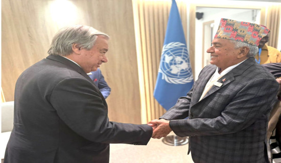 President Paudel urges UNSG to make developed countries serious about effects of climate change