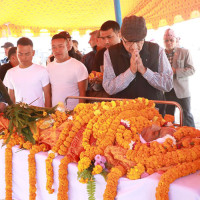 PM Oli pays tribute to former Speaker Dhungana