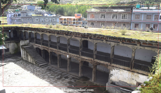 Historical Ranipauwa Dharamshala being dilapidated