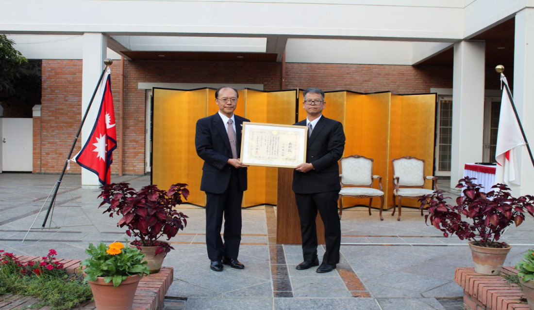 Kamimura teaches Japanese for 20 years in Nepal, gets Japanese MoFA award