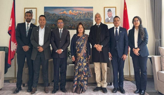 Foreign Minister Dr Rana at consulate general of Nepal in Chengdu