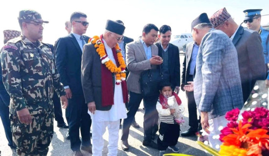 PM Oli reaches Lumbini to attend convocation of Lumbini University