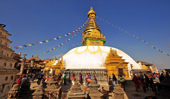 Myanmar Ambassador to Nepal pays obeisance in Swayambhunath Stupa