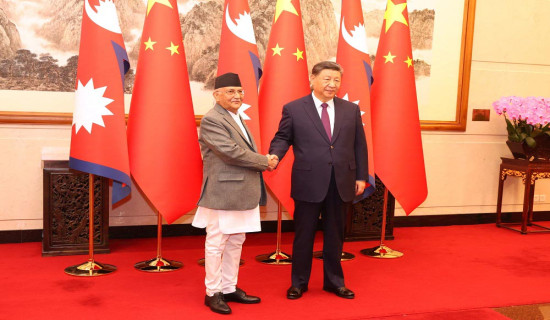 PM Oli meets Chinese President Xi, holds bilateral talks with Premier Li