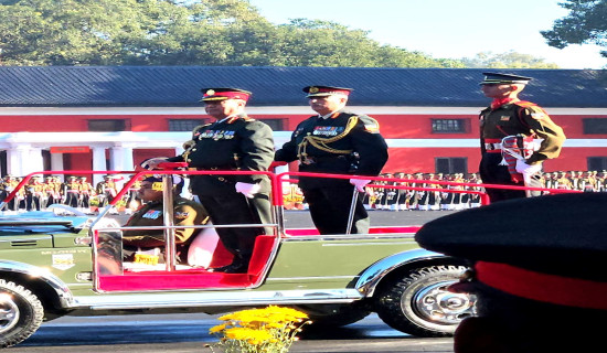 CoAS Sigdel reviews officer cadets’ passing out parade in India