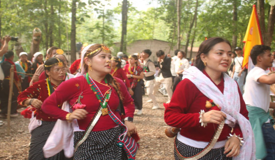 Kirat community celebrates Udhauli in Dharan (photo feature)