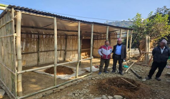 Temporary shelter construction begins in Roshi Rural Municipality