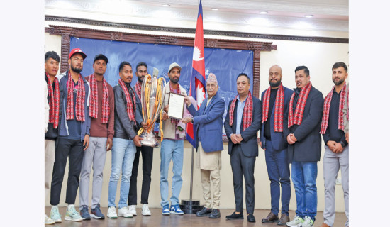 PM Oli honours NPL champion Janakpur Bolts