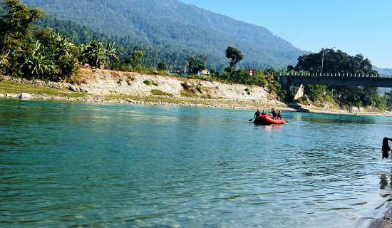 Rescue practice in Bheri River