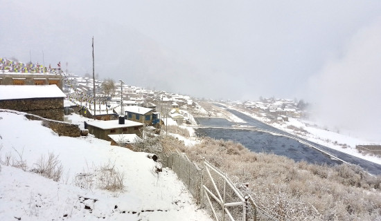 Snow covered Simkot