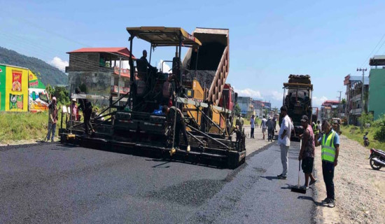 Chinese company resumes extension work at Narayangadh-Butwal road section