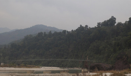 Suspension bridge constructed at Lamsuwaghat