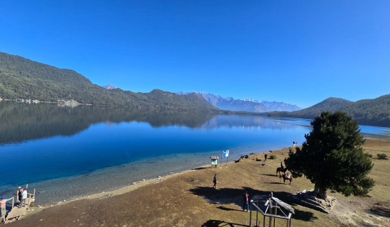 Rara Lake's natural beauty threatened by encroaching vegetation