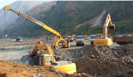 Dam construction for Sunkoshi-Marin  Diversion Project moving at snail’s pace