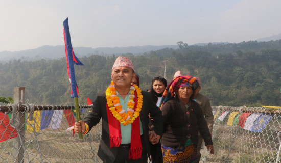 Koshi’s longest suspension bridge built in six months