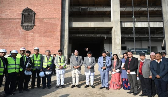 President inspects under construction Parliament Building