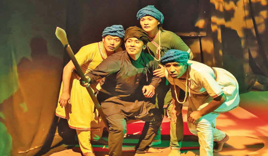 Mahasattwa being staged at Kausi Theatre, Teku