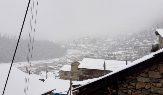 Snowfall in Humla