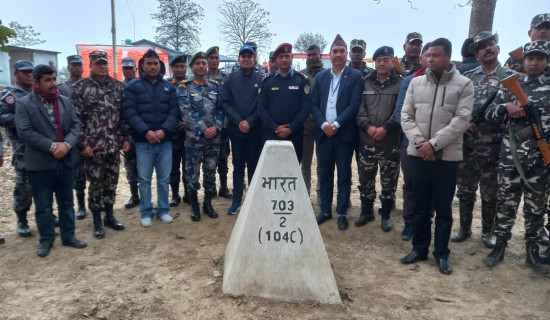 Repair of Nepal-India border marker pillars started in Kailali