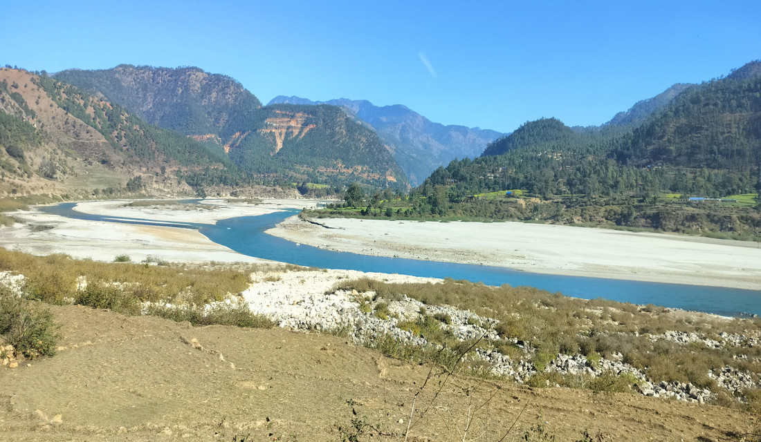 Panoramic view of Karnali river