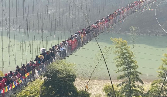 Authorities limit number of people crossing bridge at Devghat